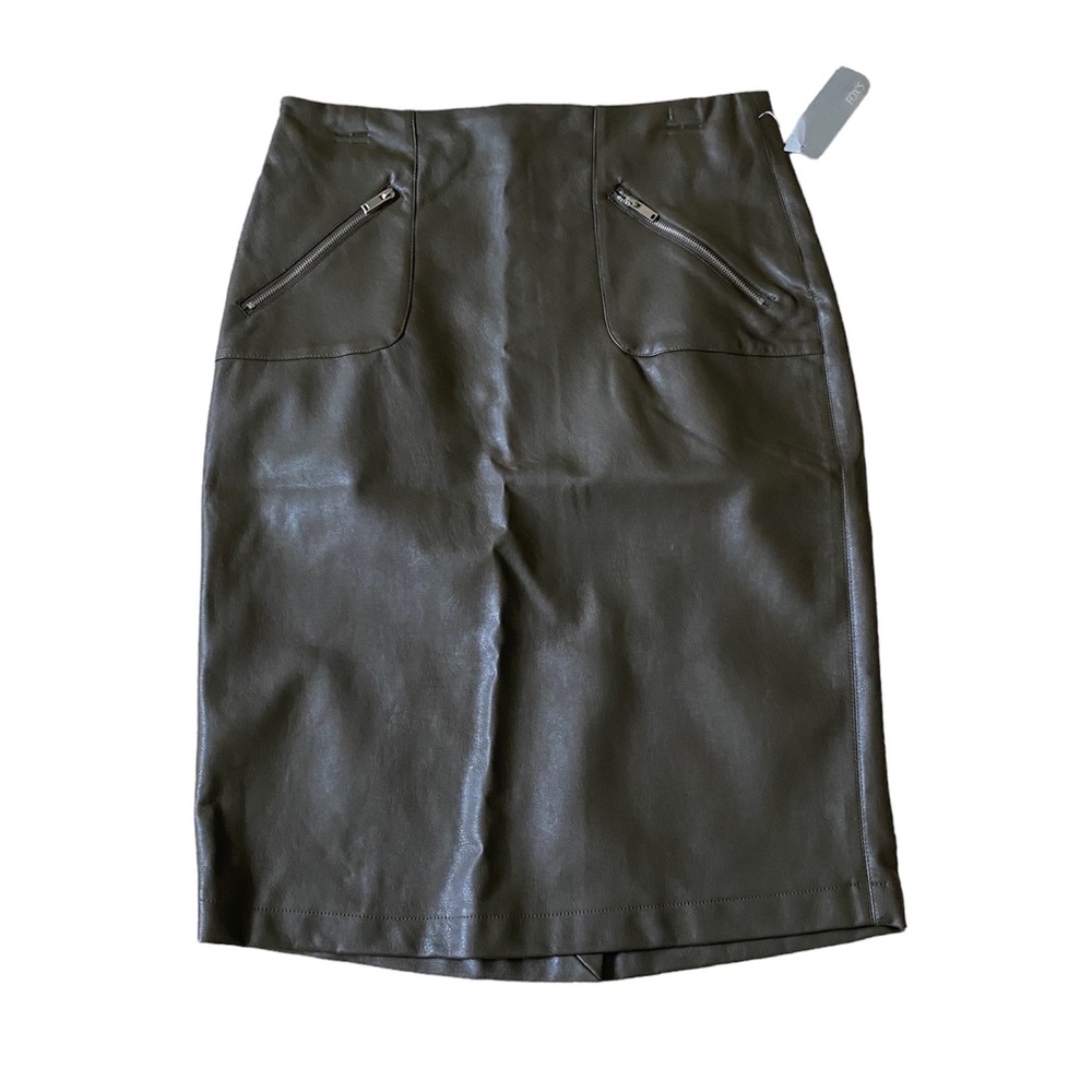 Brand new Vegan Leather army green skirt